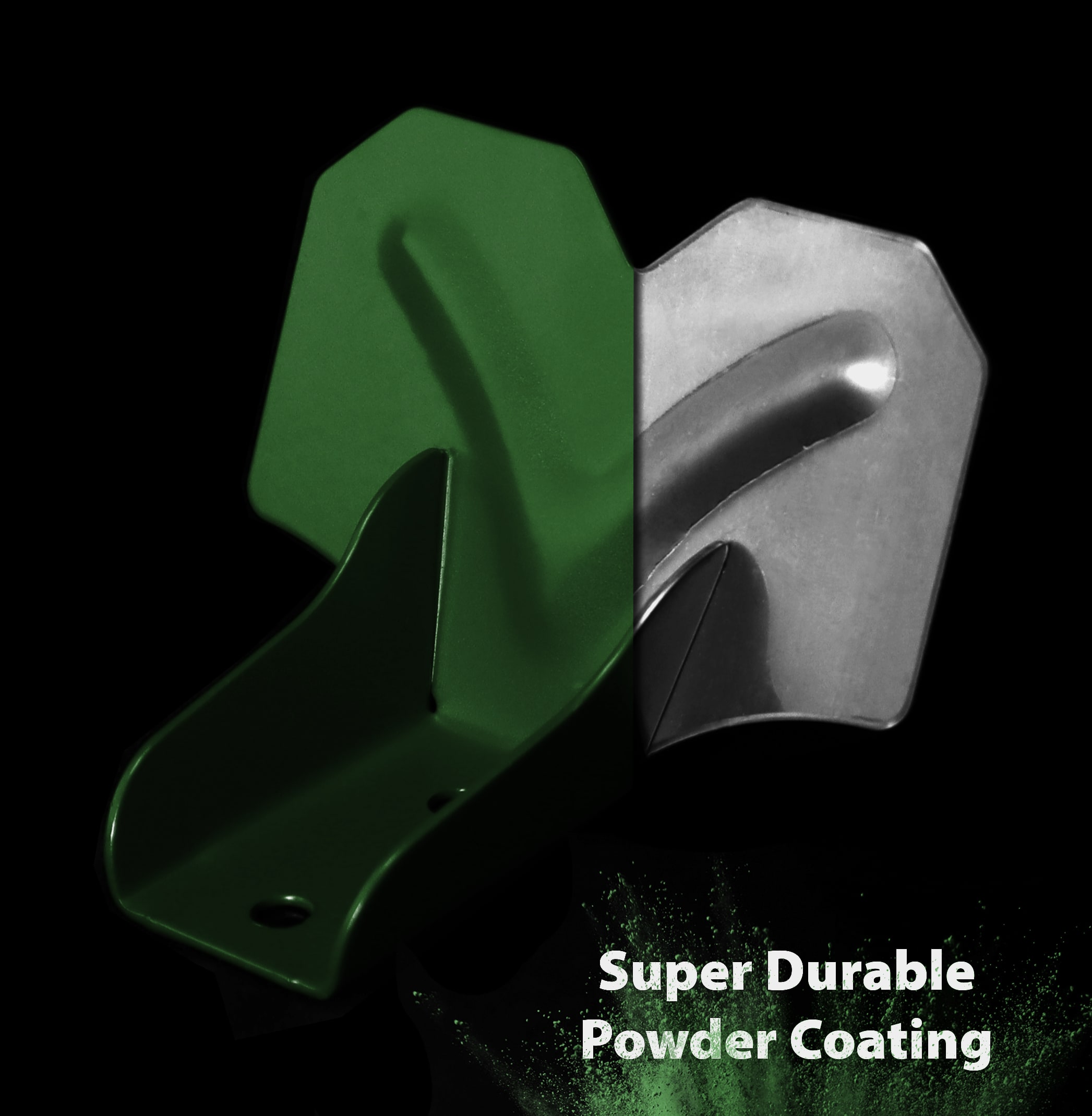 Green and stainless 4500 snow guard snow defender powder coated